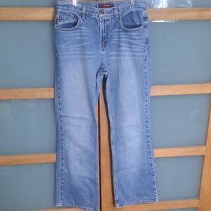 BCBGMaxAzria Blue Denim Jeans Wide Leg Sz 9/10 W30 Inseam 29